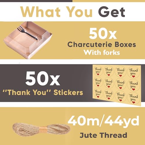 Leafiew 50 Pack Small Individual Charcuterie Boxes with Clear Lids and Forks - To Go Paper Mini Charcuterie Box, Disposable Food Containers, 5Inch Dessert Boxes for Cookie, Cake Slice, Strawberries - Image 3