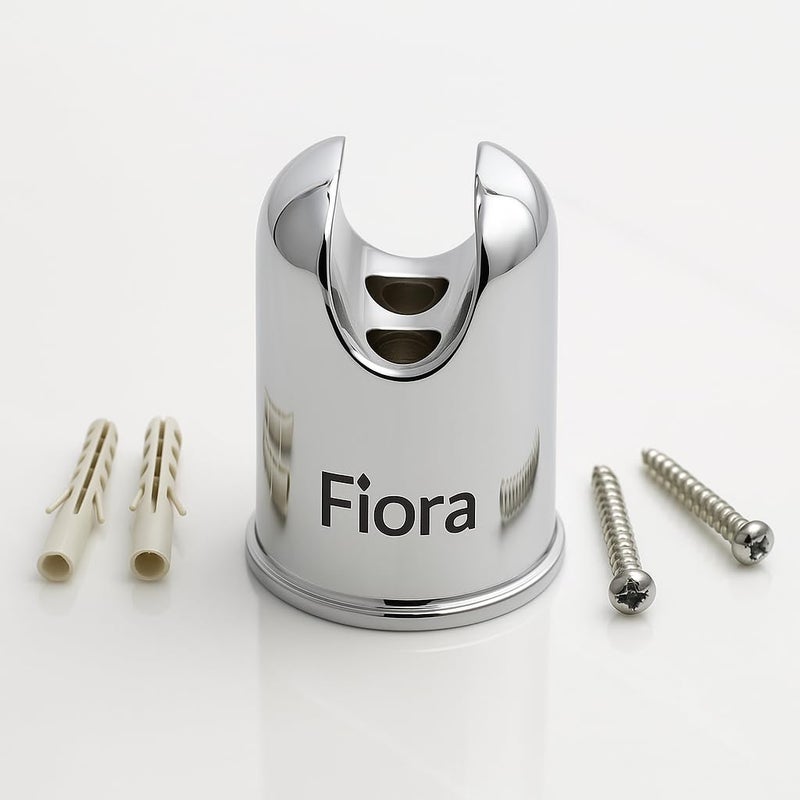 FIORA Premium SS Faucet Stand, Health Faucet Holder, Hand Shower Holder (Multi Purpose)| Wall Mounted Stand, Round-Chrome Finish, (Pack of 1) - Image 1
