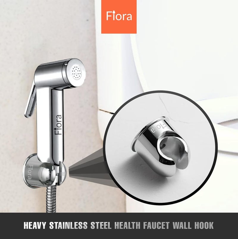 FIORA Premium SS Faucet Stand, Health Faucet Holder, Hand Shower Holder (Multi Purpose)| Wall Mounted Stand, Round-Chrome Finish, (Pack of 1) - Image 4