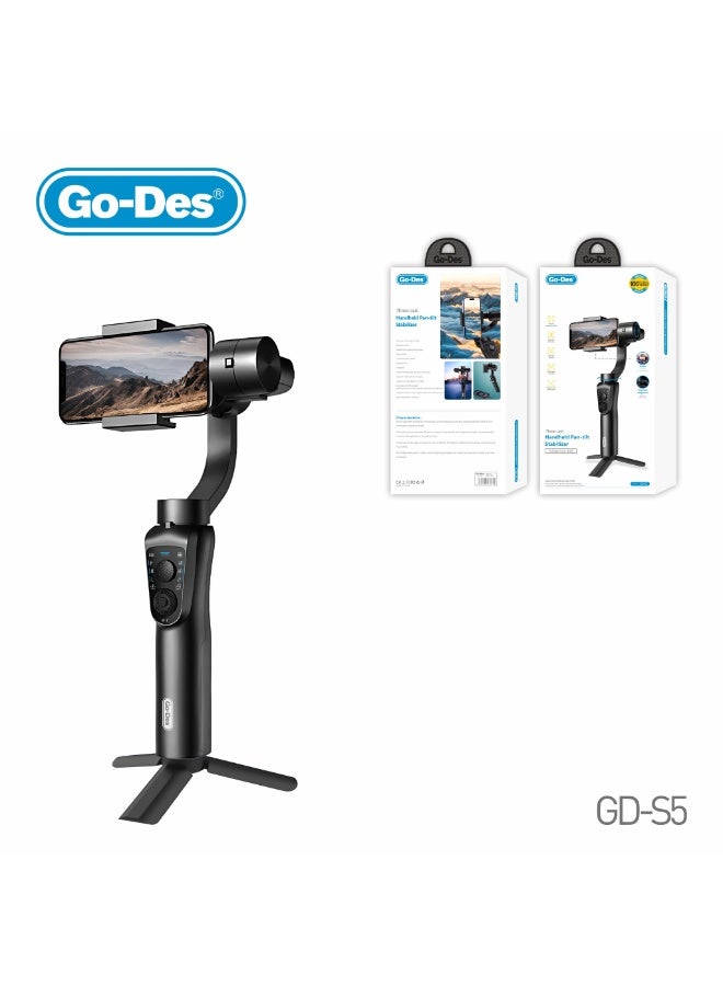 GO-DES 3-Axis Gimbal Stabilizer with AI Tracking Time-Lapse Object Follow Slow Motion Phone Charging - Image 1
