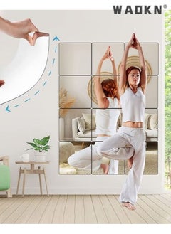 WAOKN 4Pcs 3D Make up Mirror Wall Sticker Tiles, Non-Breakable Acrylic Full Length Wall Mirror Sticker, 30*30cm Flexible Plastic Mirror Full Body Mirror Tiles For Bedroom, Home Gym, Home Wall Decor  - Image 2