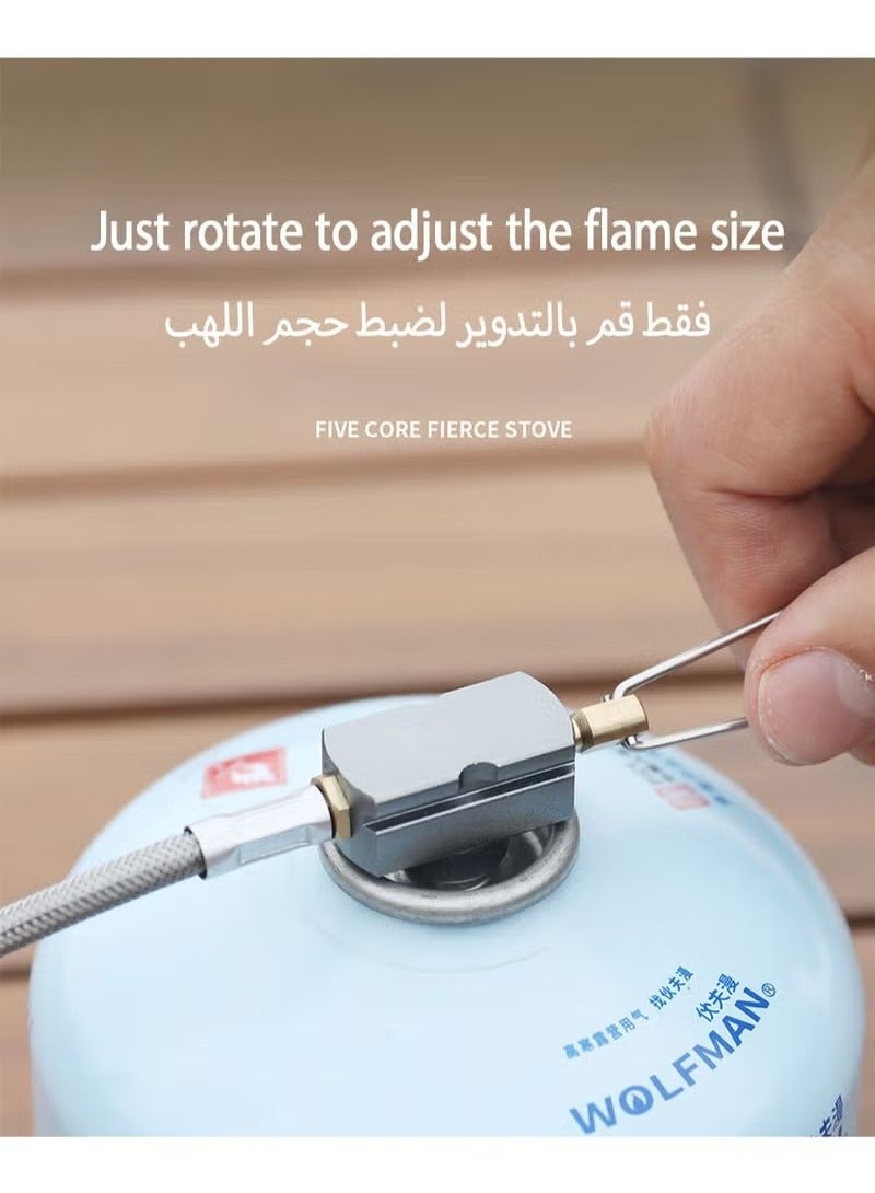 بينزي موقد التخييم ، 5 الموقد موقد الغاز المحمولة ، مع تمديد خرطوم الغاز وحقيبة اليد -- الخيار المثالي للتخييم والسفر والمغامرة في الهواء الطلق - Image 3