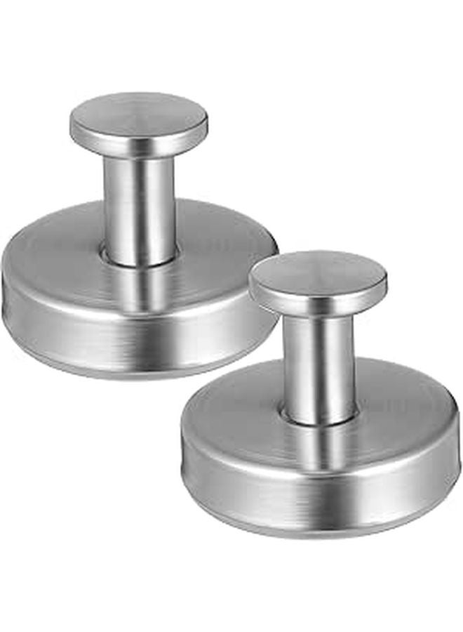 Stainless Steel Suction Hooks 2 Pack Strong Bathroom Shower Wall Hooks For Towels Robes Bags - Image 1
