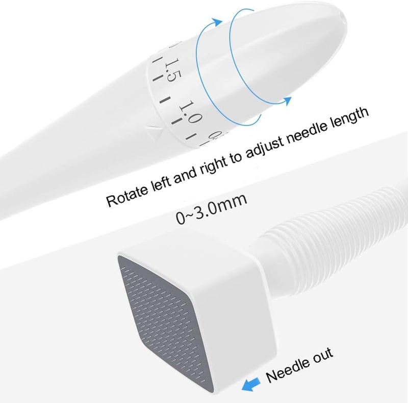 قلم ديرما ستامب دكتور بيوتي قابل للتعديل بمشغلات تيتانيوم 140 قابل لإعادة الاستخدام للعناية بالبشرة ونمو الشعر واللحية بديل الديرما رولر للرجال والنساء للاستخدام المنزلي - Image 1