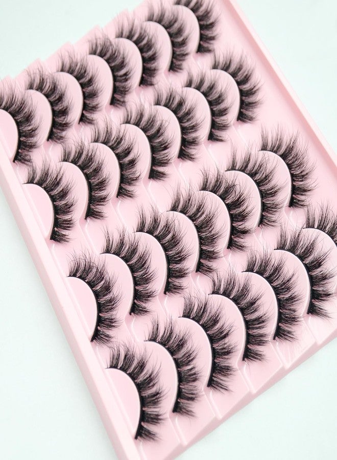 لوويجز رموش صناعية خفيفة من لويجز، رموش منك ثلاثية الأبعاد، رموش كثيفة تشبه عيون القطة، مظهر طبيعي، رموش صناعية سميكة وناعمة ومجعدة، 14 زوجًا - Image 1