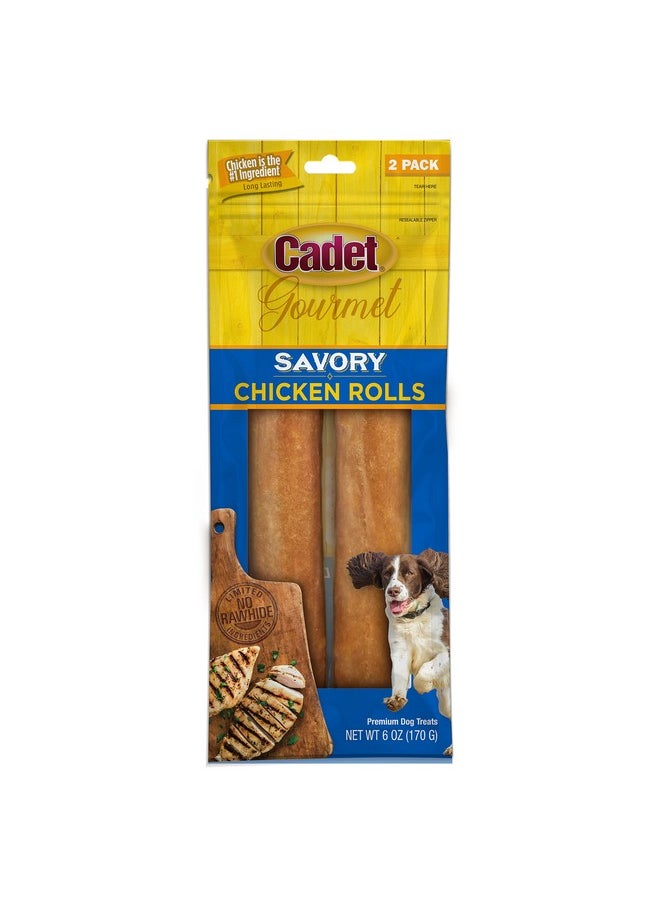 Cadet Cadet Gourmet Savory Chicken Rolls Rawhide Alternative Savory Rolls 6 oz.  - Image 1