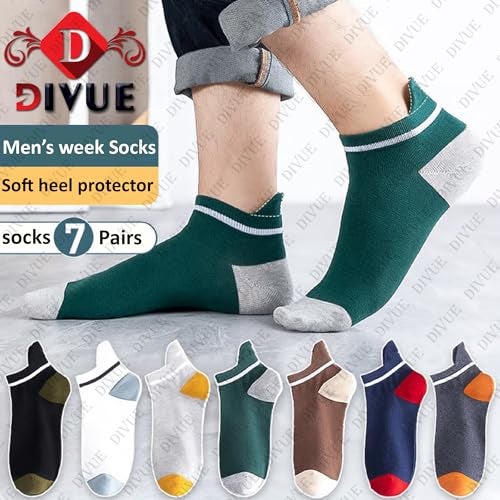 DIVUE Ankle Length Cotton Socks Unisex – Pack of 7 Multicolor Soft & Breathable Everyday Use Socks for Men & Women – Durable Stretchable Comfort Fit – Casual & Office Wear - Image 2