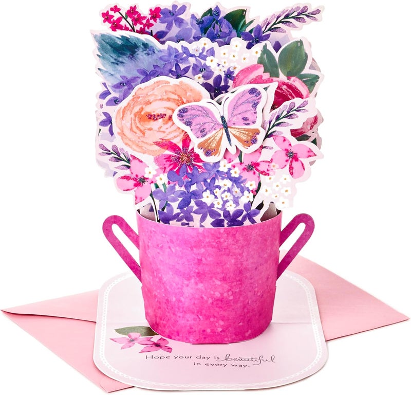 Hallmark Paper Wonder Mother's Day Pop-Up Card - Purple Flower Bouquet, Beautiful in Every Way - Image 1
