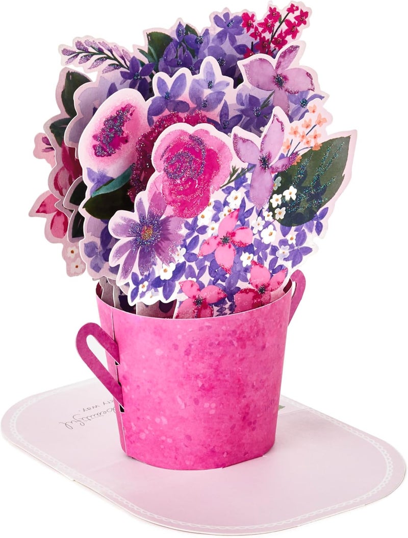 Hallmark Paper Wonder Mother's Day Pop-Up Card - Purple Flower Bouquet, Beautiful in Every Way - Image 3