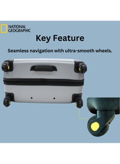 NATIONAL GEOGRAPHIC National Geographic Arete ABS Hard Case Suitcase Sets Silver, Durable Lightweight Travel Luggage, 4 Wheel 3pcs Trolley Bag with TSA Combination Lock (20+24+28 Inch).  - Image 4