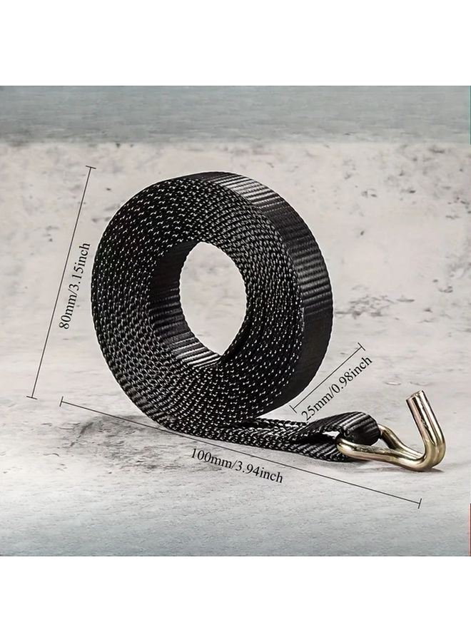 3 متر حزام حبل متين بشُّعب مزدوج من البوليستر لربط الحمولة بمشابك معدنية - Image 3