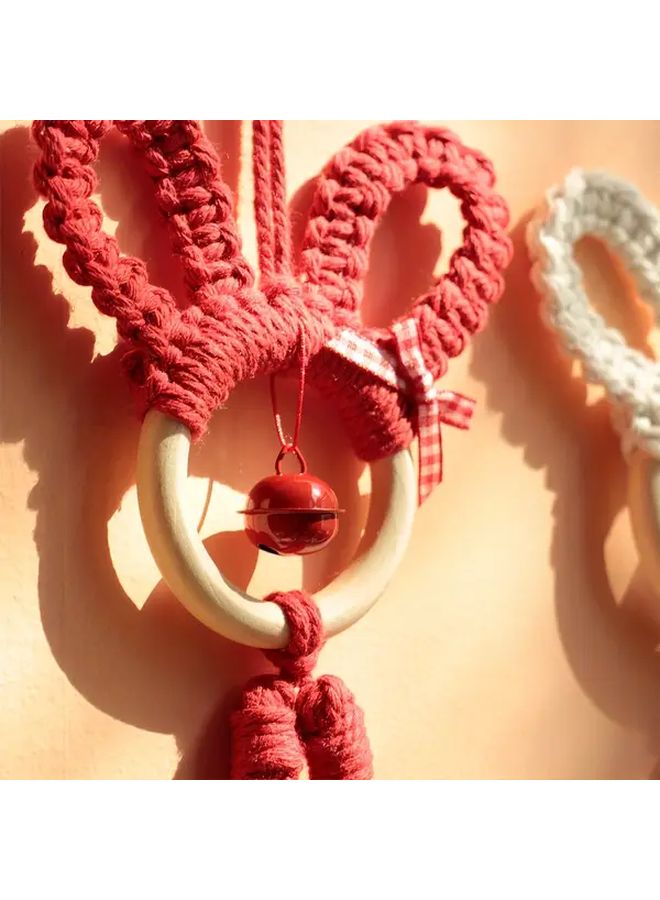 Light Purple Macrame Kit Rabbit DIY Car Wall Key Bag Decor Easter Gift - Image 5