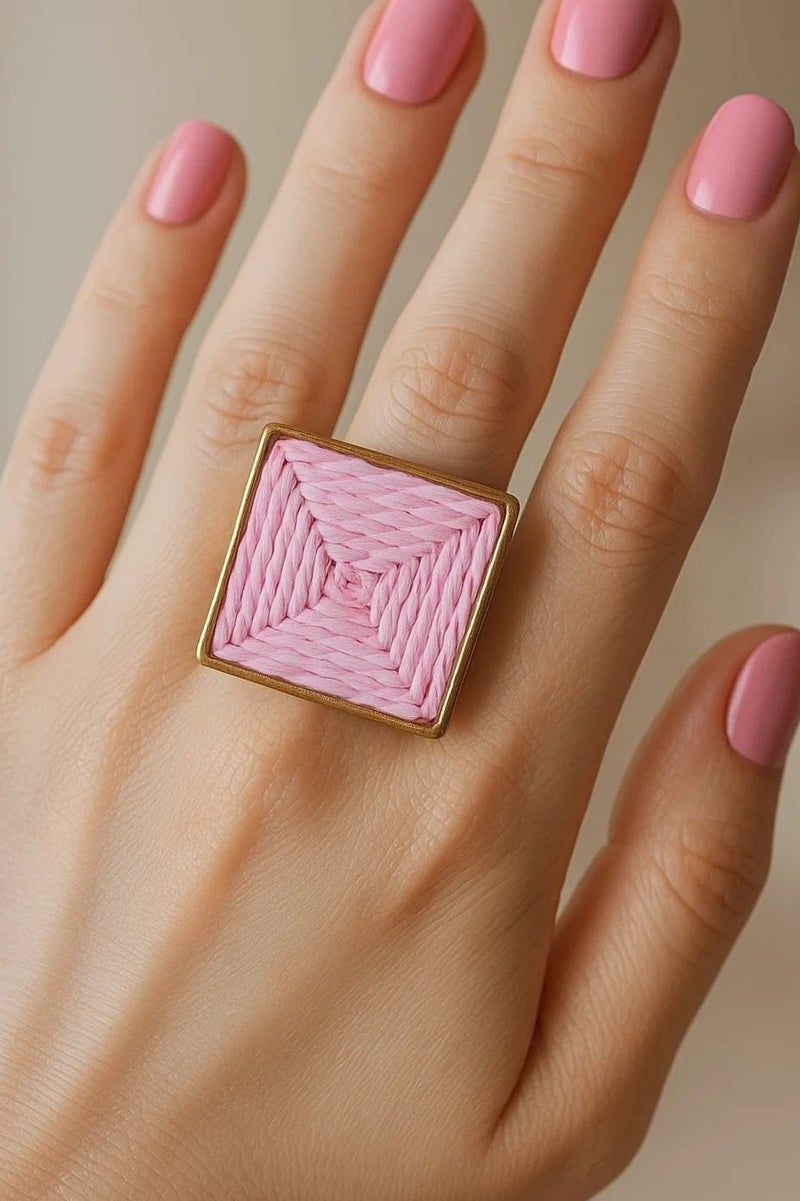 Vbranda Geometric Woven Ring Stainless Steel Pure RI-20 