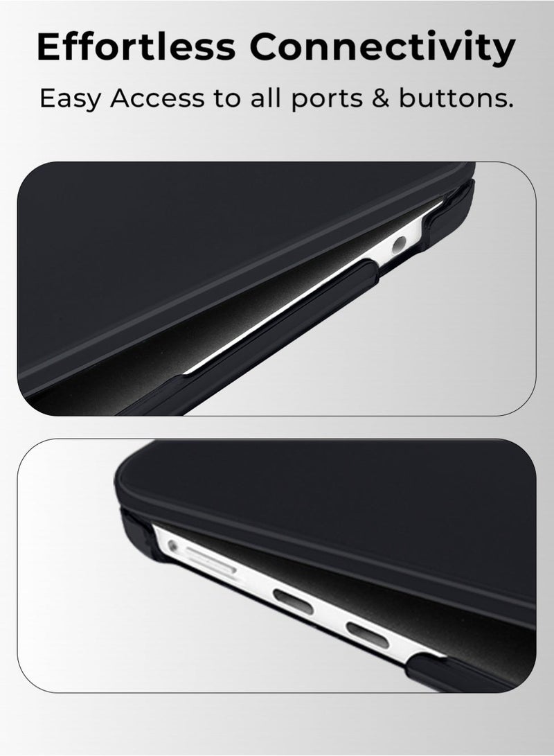 glassology Defense Shield Case with Tempered Glass Screen Protector for MacBook Air 13.6" (2025) – Black Shockproof Scratch Resistant Precision Fit Premium Matte Finish - Image 4