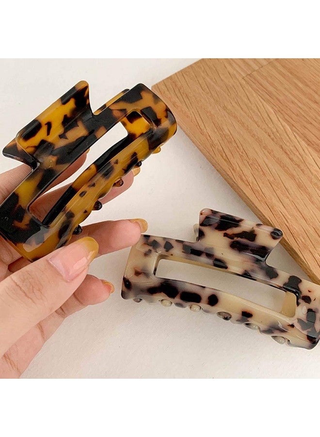 Haloty Hair Claw Banana Clips Tortoise Barrettes Celluloid French Design Leopard Print Large Fashion Hair Accessories For Women And Girls (Boho) - Image 3