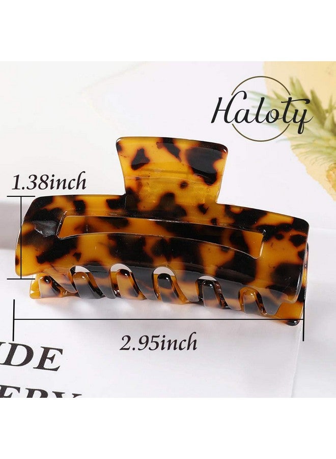 Haloty Hair Claw Banana Clips Tortoise Barrettes Celluloid French Design Leopard Print Large Fashion Hair Accessories For Women And Girls (Boho) - Image 2