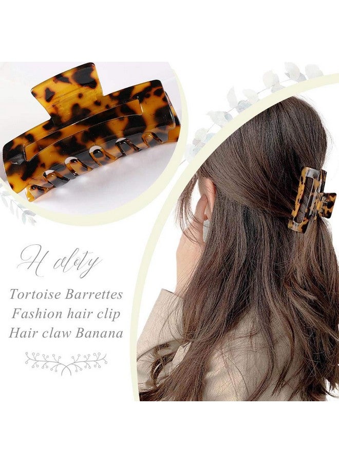 Haloty Hair Claw Banana Clips Tortoise Barrettes Celluloid French Design Leopard Print Large Fashion Hair Accessories For Women And Girls (Boho) - Image 4