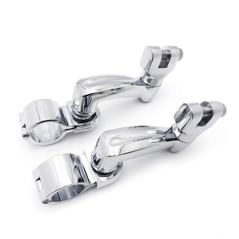 SMTChrome 360 Degree Adjustable Highway Peg Mounting Kit Compatible With any Bike Equipped with 114 inch Front Engine Guard Frame Tube GoldWing VTX1300 Shadow Valkyrie Triumph B01AVH3MTM