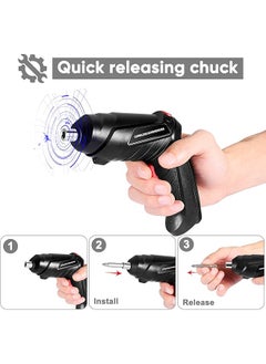 Electric Screwdriver Set 47 In 1 Usb Rechargeable And Rotatable Electric Cordless Power Screw Gun Drill With Built In Led 1300Mah Black - pzsku/Z12EECCBF61874CDC9EC9Z/45/_/1740672472/fee95b50-9ba0-4786-857e-957c8b25357f