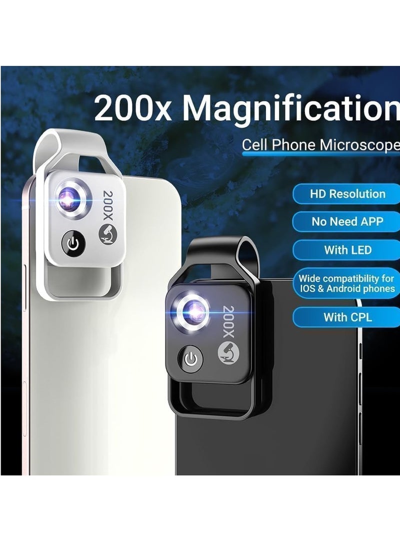 Nanozoom 200x Magnification for iPhone Nanozoom Microscope Phone Lens High-Tech Clip-On Lens (White) - Image 4