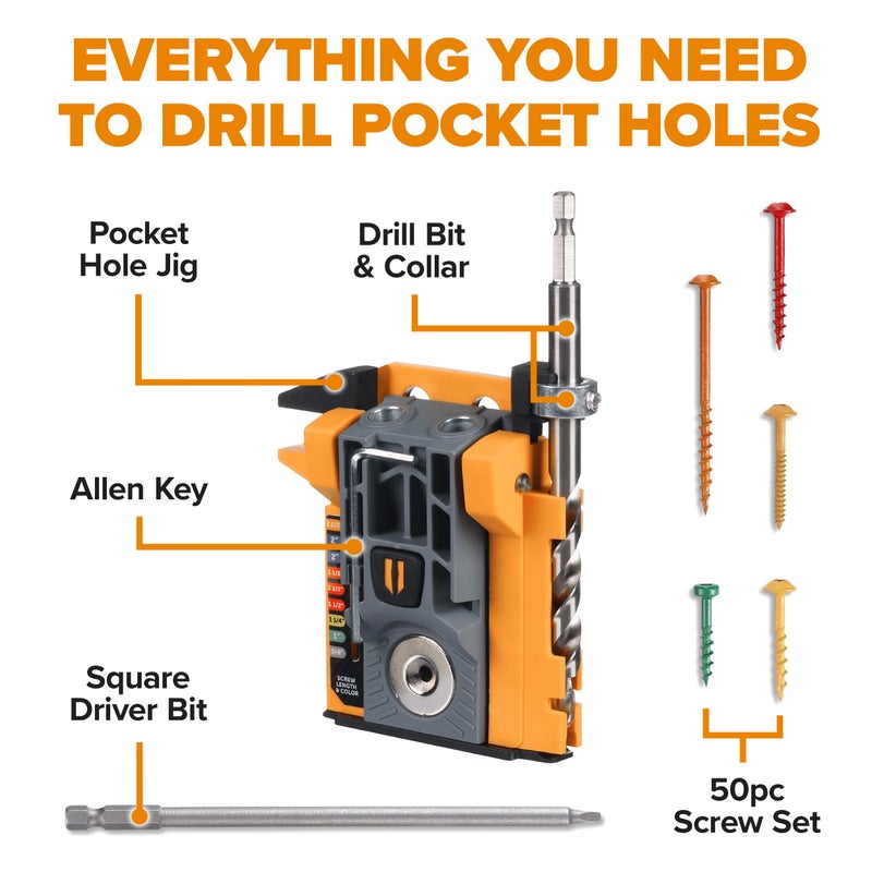 BORA Automatic Mini Pocket Hole Jig Kit for Woodworking Compact All-in-One Self Adjusting Woodworking Joinery Tool for Strong Joints BR-A170301 - Image 2