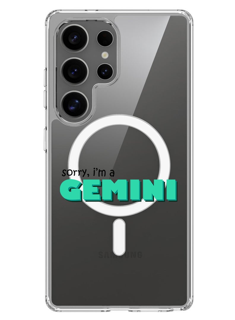 Theodor Magnetic Case for Samsung Galaxy S25 Ultra 6.9-inch Compatible with MagSafe Wireless Charging, Shockproof Phone Bumper Cover Gemini - Black - Image 1