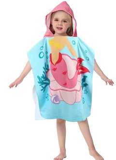 Tanyaz Beach Towels Kids Poncho Hooded Towels, Children Hooded Swimming Towels Bathrobe Microfiber Ultra Soft Towel for Girls Boys Toddler 0-7 Years Old for Bath,Pool,Beach,Swim(Style 2)  - Image 1