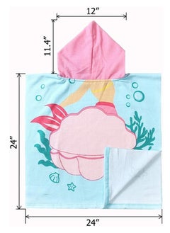 Tanyaz Beach Towels Kids Poncho Hooded Towels, Children Hooded Swimming Towels Bathrobe Microfiber Ultra Soft Towel for Girls Boys Toddler 0-7 Years Old for Bath,Pool,Beach,Swim(Style 2)  - Image 2