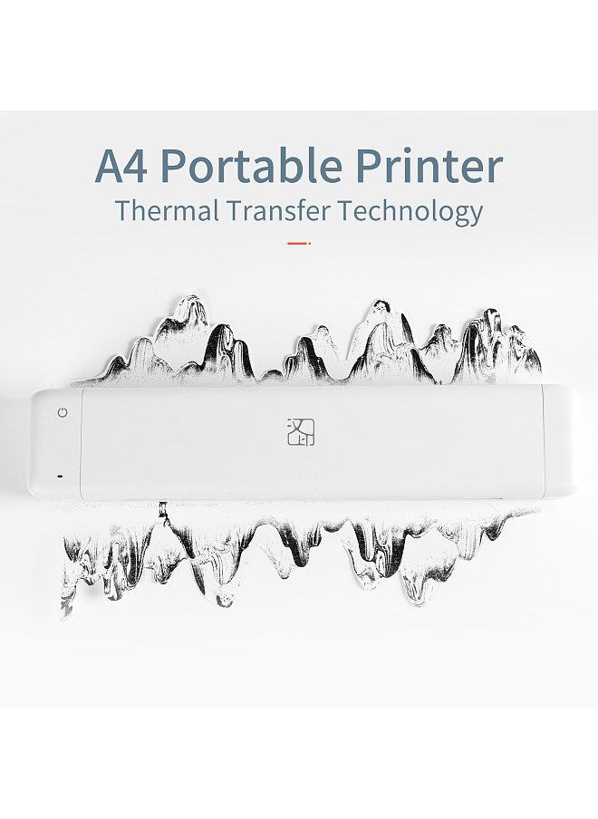 HPRT - MT800 A4 Portable Thermal Transfer Printer Wireless&USB Connect with Mobile Computer for Office School Car Travel Printer with 1pc Ribbon Roll - Image 1