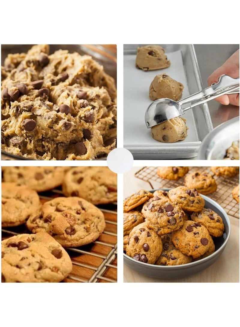 3Pcs Cookie Scoop Set, Stainless Steel Ice Cream Scooper with Trigger Release, Large/Medium/Small Cookie Scooper for Baking, Cookie Scoops for Baking Set of 3 with Cookie Dough Scoop - Image 3