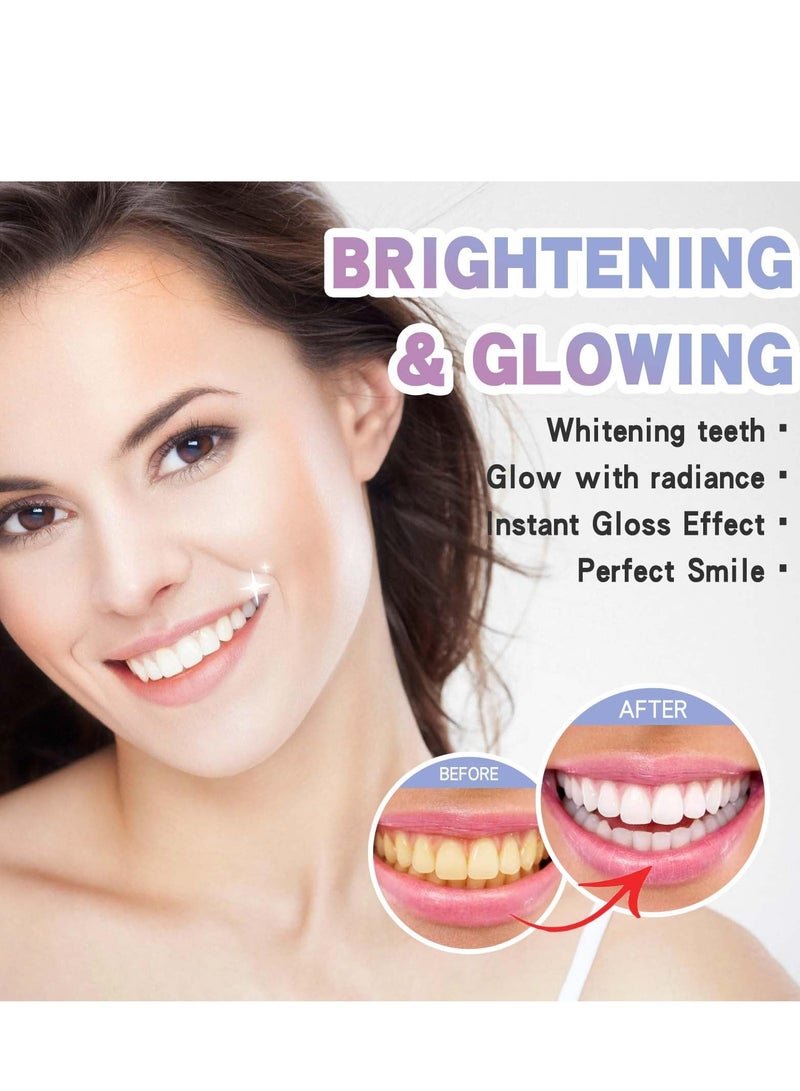 Excefore Tooth Gloss, 2 Pcs Purple Teeth Whitening, Tooth Stain Removal, for Tooth Stain Removal, Instant Gloss Results, Fast Removes Years of Stains - Image 3