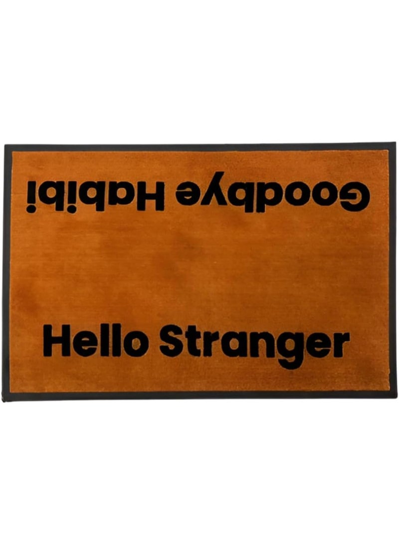 DARNA Hello Stranger Welcome Doormat, Brown, 90 x 60 cm - Image 1