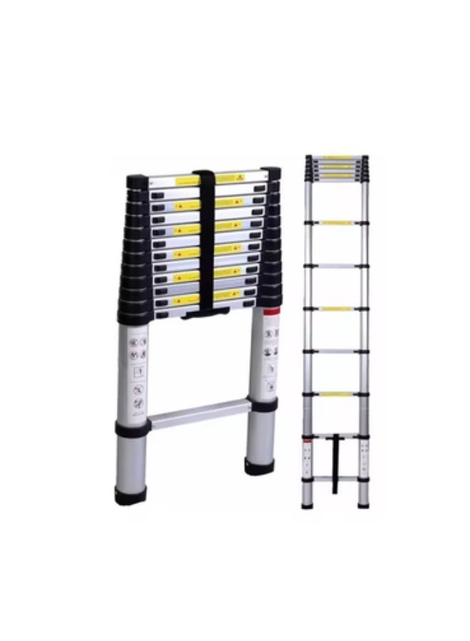 2.9M Telescopic Aluminum Extension Ladder Foldable Portable 150kg Load Capacity - Image 2