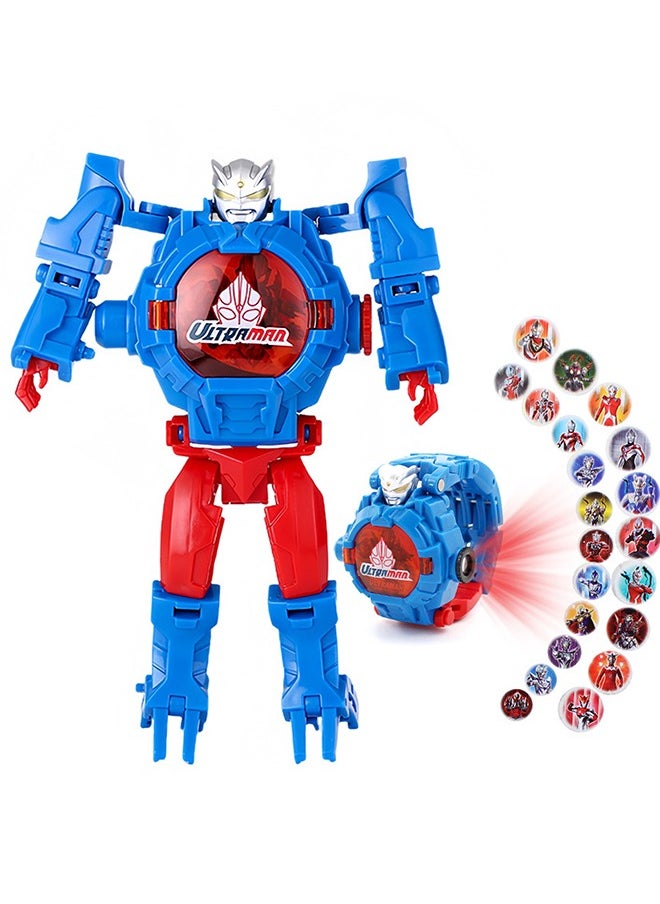 Ultraman Projector Watch, Transformer Watch Robot Toys, Transforming Electronic Watch Toys for Kids Boys Girls Gift, A watch equipped with a projector that displays images of 24 Ultraman figures  - Image 1