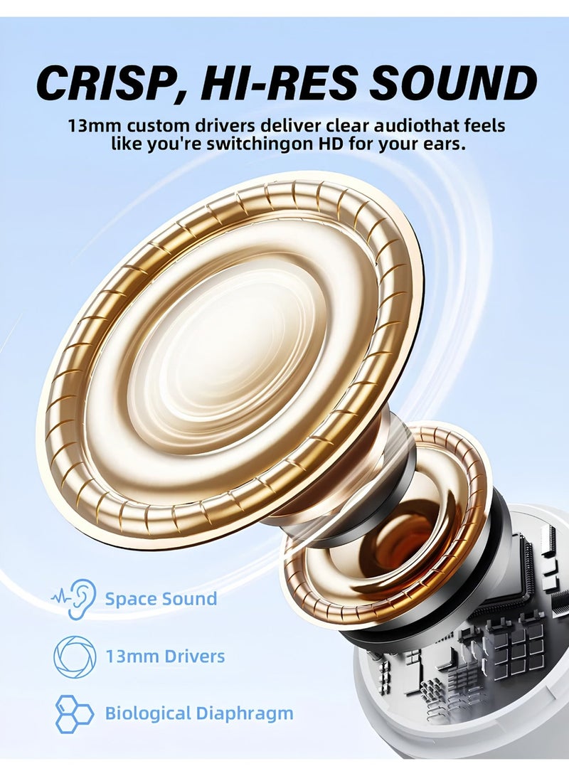 onikuma Wireless Gaming Earbuds with 2.4GHz USB-C Dongle, 20ms Ultra Low Latency, Bluetooth 5.3 Dual Mode, 13mm Drivers, ENC Noise Cancelling Mics, IPX4, RGB, Compatible with PS5 PC Nintendo Switch VR Phone – White - Image 2