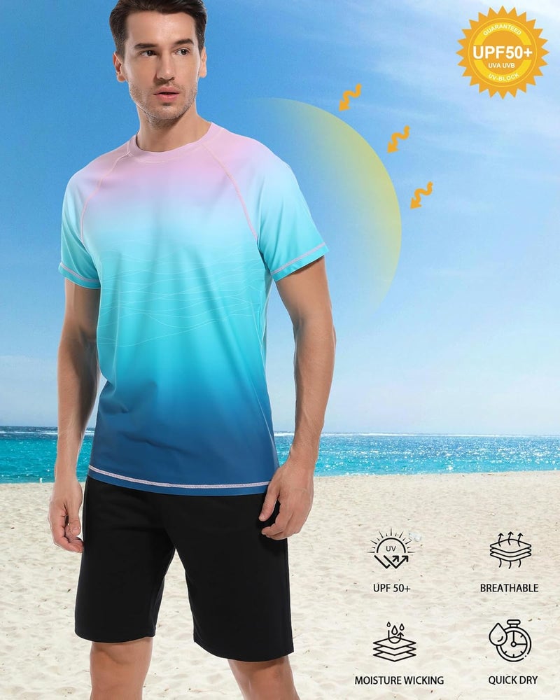 VAYAGER Men's Swim Shirts Rash Guard UPF 50+ T Shirts Quick Dry Loose Fit Water Surfing Shirt - Image 3