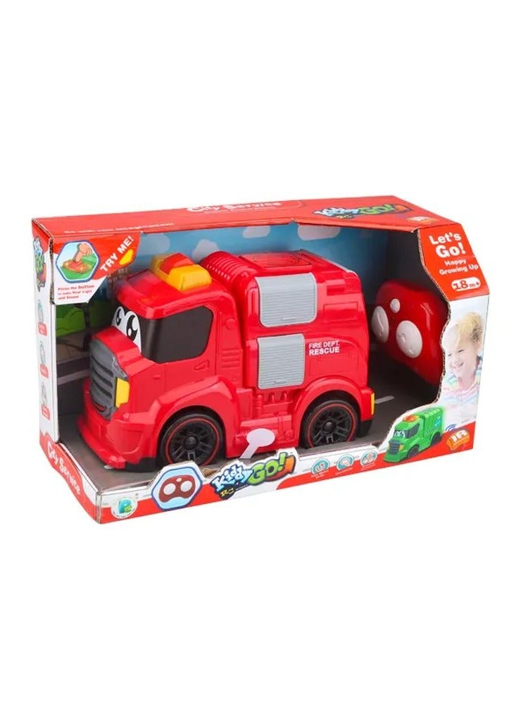 Kiddy City Service Fire Truck With Remote Control - DHTRC10591 - Image 1
