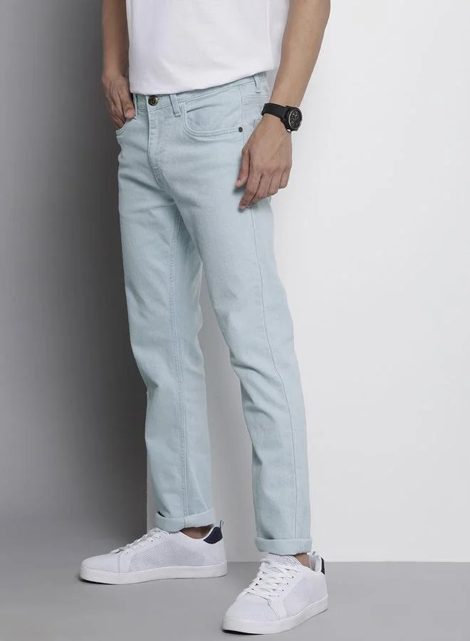 The Indian Garage Co Men Blue Slim Straight Fit Solid Jeans