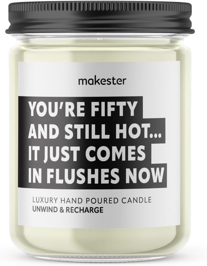 Makester 50th Birthday Gifts - Luxury Soy Wax Candle - Vanilla, Jasmine, Sugared Almond - Makester - Image 2