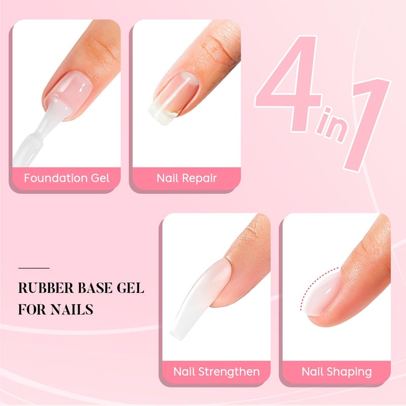 Nicedeco Hema Free Clear Rubber Base Gel Polish for Nails U V Cruelty Free Vegan Color Base Gel Nail Polish 15ML - Image 3