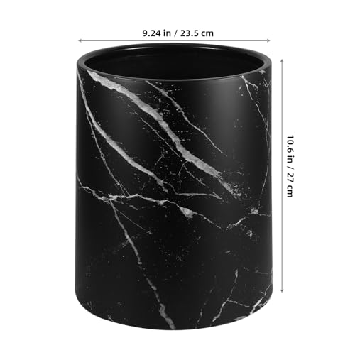HOLIDYOYO Marble Trash can 10.62X9.05In Small Round Lidless Wastebasket for Bathroom Kitchen Office with Stable Structure and Modern Marble Texture - Image 2