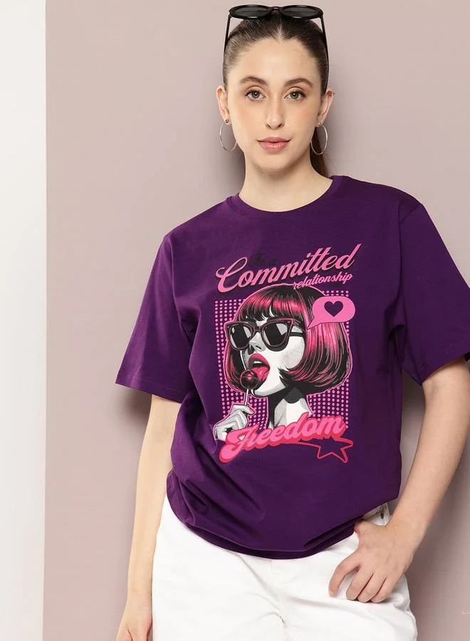 Dillinger Women Oversized Printed Tshirt