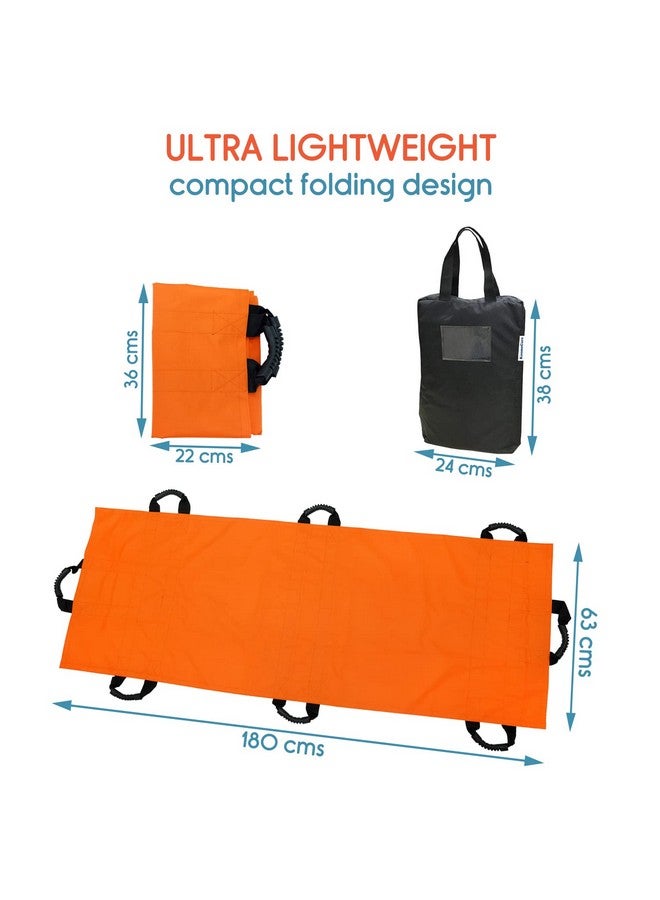KosmoCare Foldable Soft Stretcher Emergency Portable Stretcher for Patient with 8 Carrying Handles u0026 Storage Case - Image 5