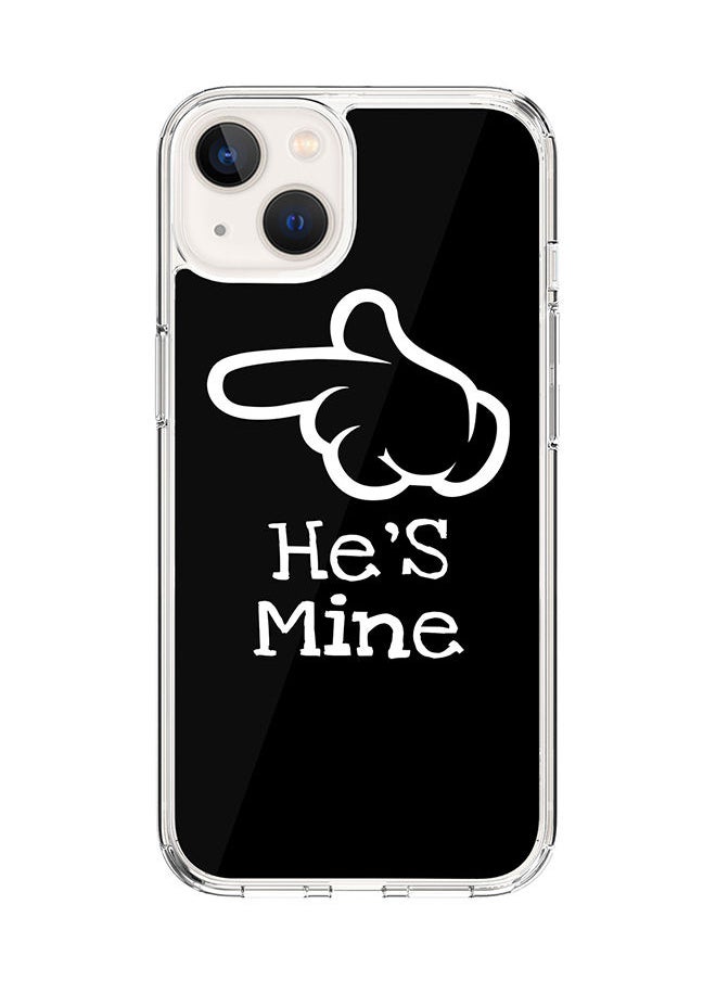 Stylizedd - Classic Clear Case for Apple iPhone 14 Hybrid Soft Case Flexible Edges Anti Drop TPU PC Gel Thin Transparent Cover [ Designed for Apple iPhone 14 ] - He's mine Full Print - Image 1