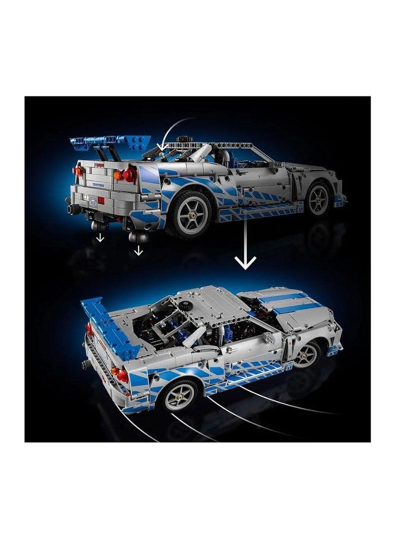 LEGO Technic 2 Fast 2 Furious Nissan Skyline GT-R (R34) Car Model Kit, Buildable Vehicle 42210 - 1410 Pieces - Image 5