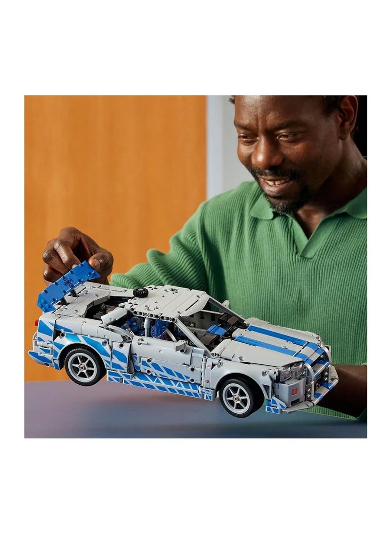 LEGO Technic 2 Fast 2 Furious Nissan Skyline GT-R (R34) Car Model Kit, Buildable Vehicle 42210 - 1410 Pieces - Image 4