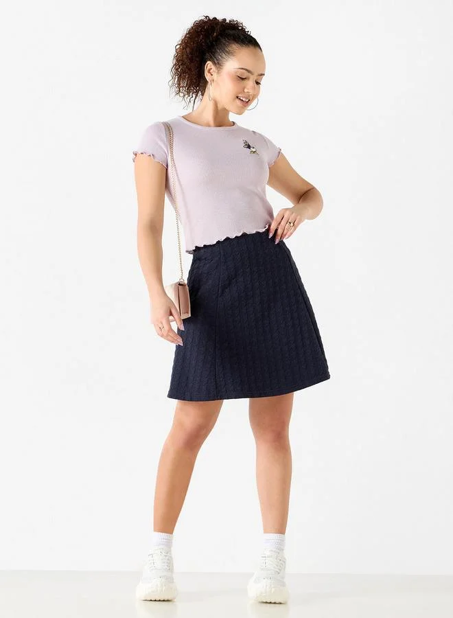 SP Characters Daisy Duck Embroidered Round Neck T-shirt