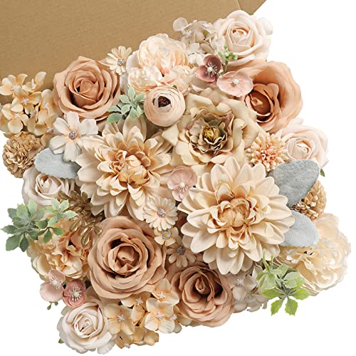 Serra Flora Artificial Flowers Combo Box Set Faux Flowers Bulk Flower Leaf with Stems for DIY Wedding Bouquets Centerpieces Baby Shower Party Home Decorations - Image 1