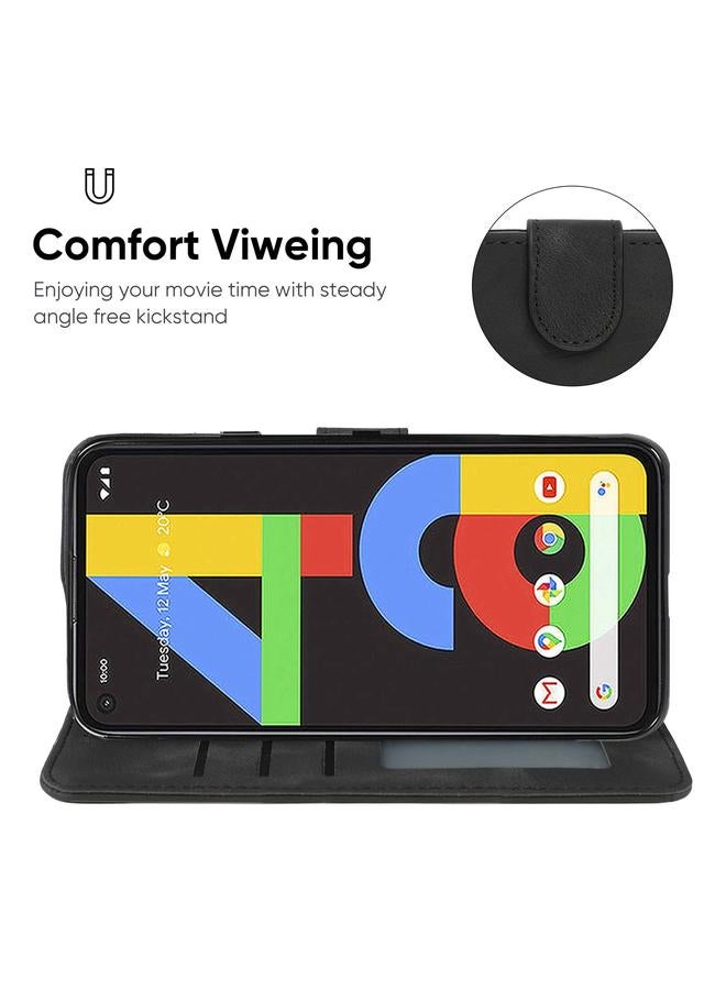 Zaboon Case For Google Pixel 4a 4G Skin Feel Geometric Lines Leather Phone Case - Image 4