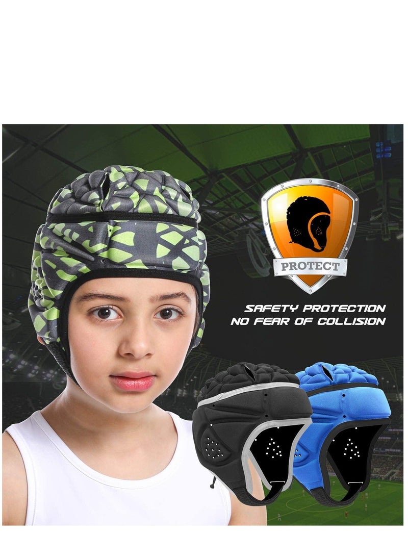 Y&D - Mult-Color Soft Helmet, Flag Football Rugby Goalkeeper Cap Shell Soccer Headgear Special Needs Protection for Childrens 4-12 Years - Image 1
